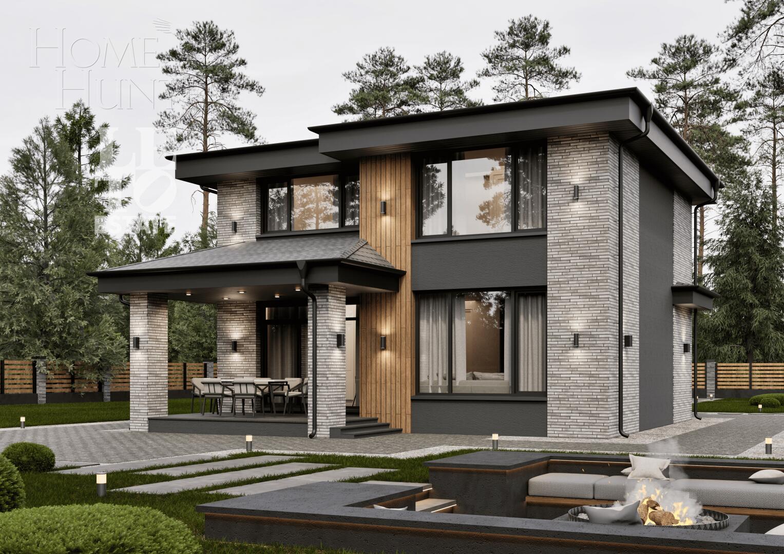 2-этажный коттедж 207 м² без отделки