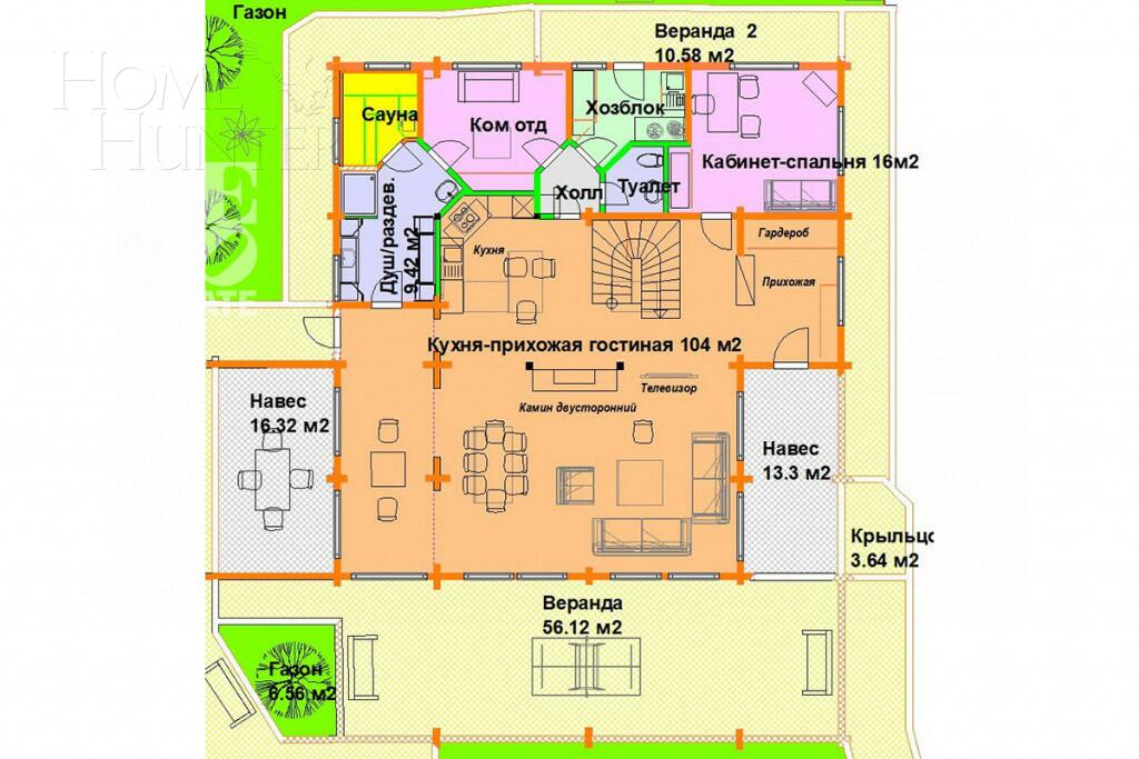 2-этажный коттедж 400 м² с отделкой