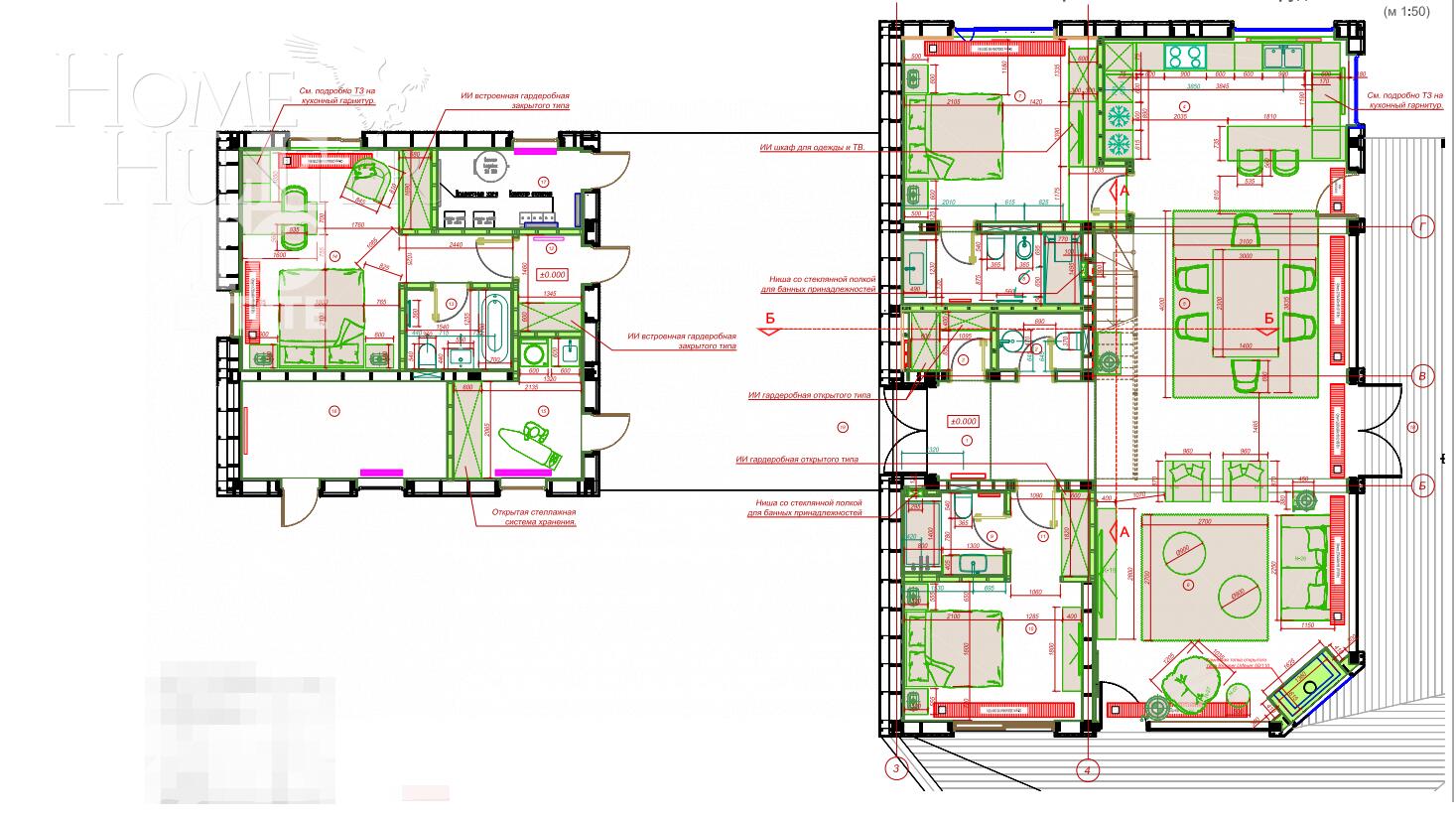 1-этажный коттедж 350 м² с отделкой