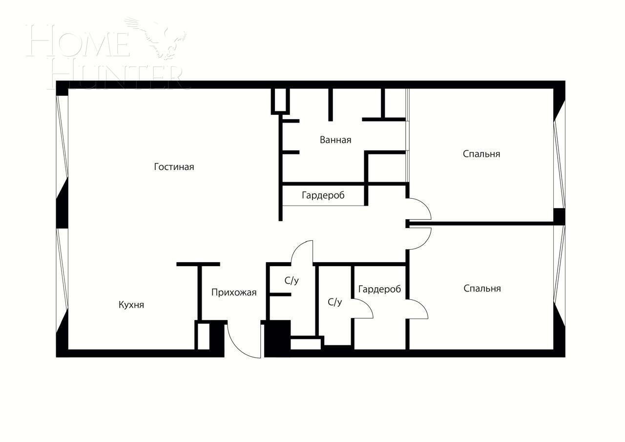 3-КОМН. АПАРТАМЕНТЫ С ОТДЕЛКОЙ 109 М² НА 2 ЭТАЖЕ