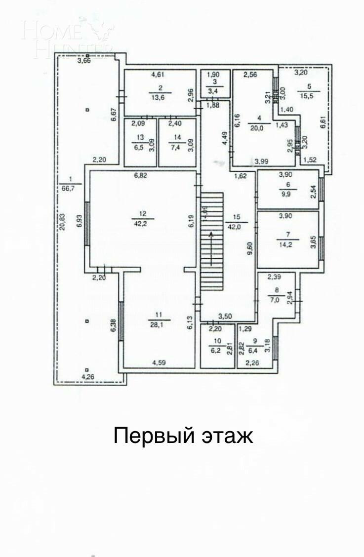 2-этажный коттедж 556.2 м² без отделки