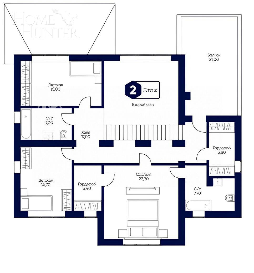 2-этажный коттедж 287.1 м² с отделкой