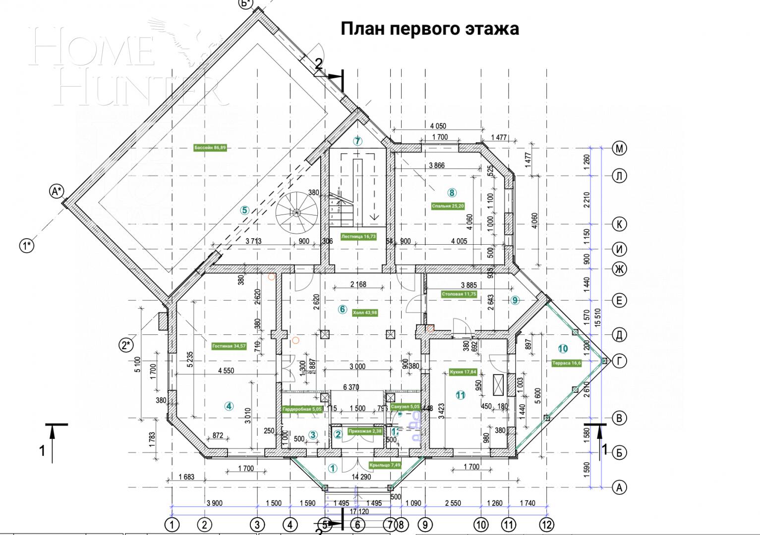 3-этажный коттедж 680 м² с отделкой