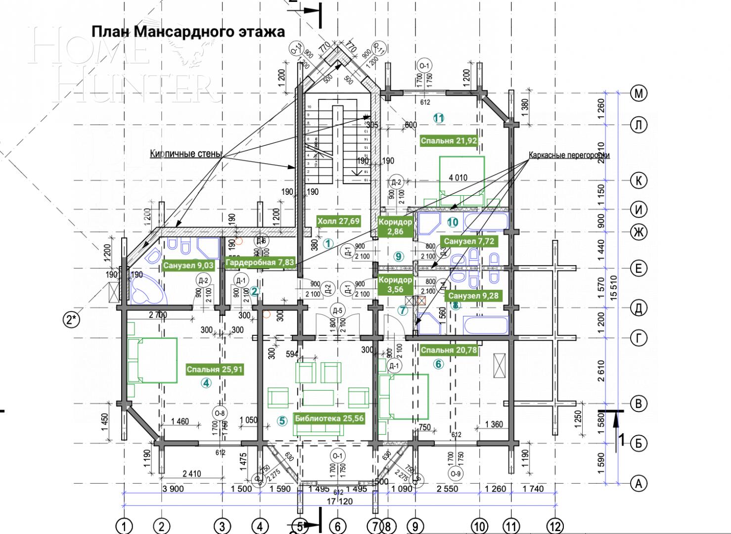 3-этажный коттедж 680 м² с отделкой