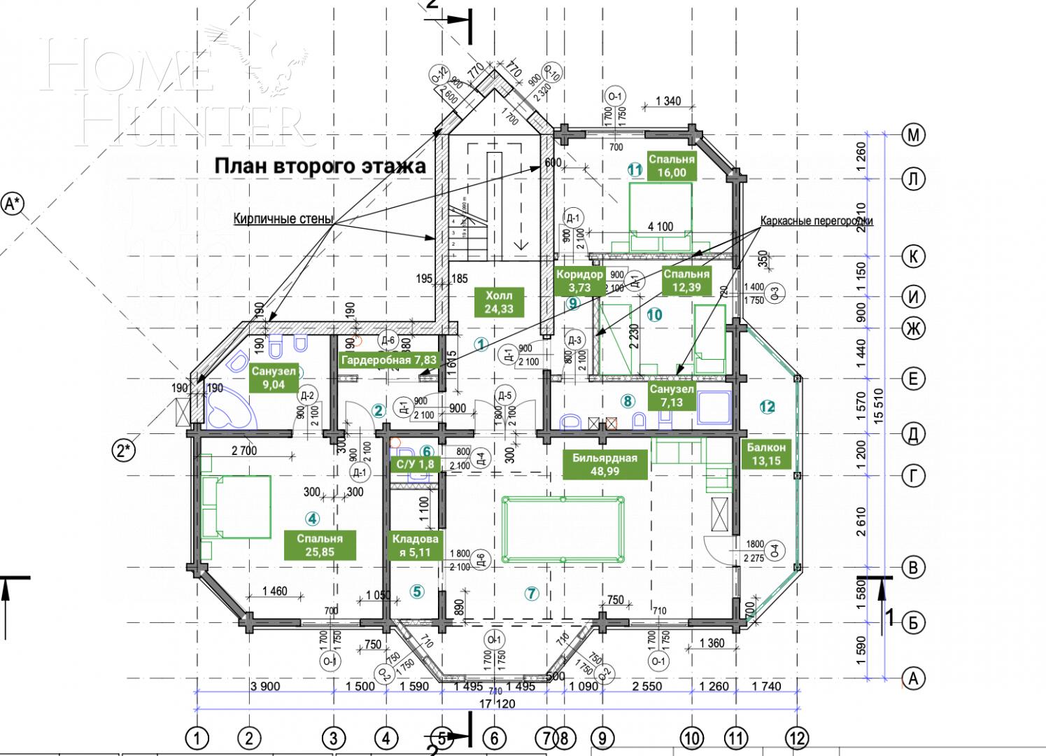 3-этажный коттедж 680 м² с отделкой