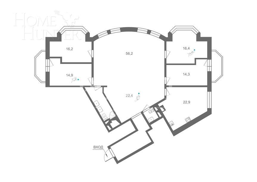 6-КОМН. КВАРТИРА С ОТДЕЛКОЙ 179 М² НА 3 ЭТАЖЕ