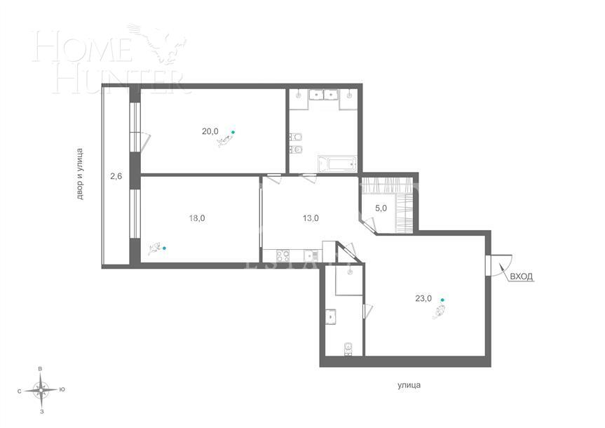 3-КОМН. КВАРТИРА С ОТДЕЛКОЙ 100.9 М² НА 7 ЭТАЖЕ