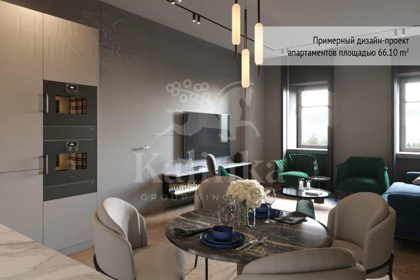 2-КОМН. АПАРТАМЕНТЫ БЕЗ ОТДЕЛКИ 68.5 М² НА 5 ЭТАЖЕ