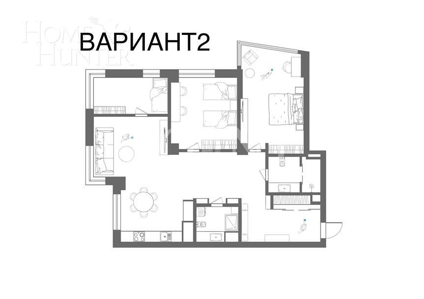 3-КОМН. КВАРТИРА С ОТДЕЛКОЙ 126 М² НА 14 ЭТАЖЕ