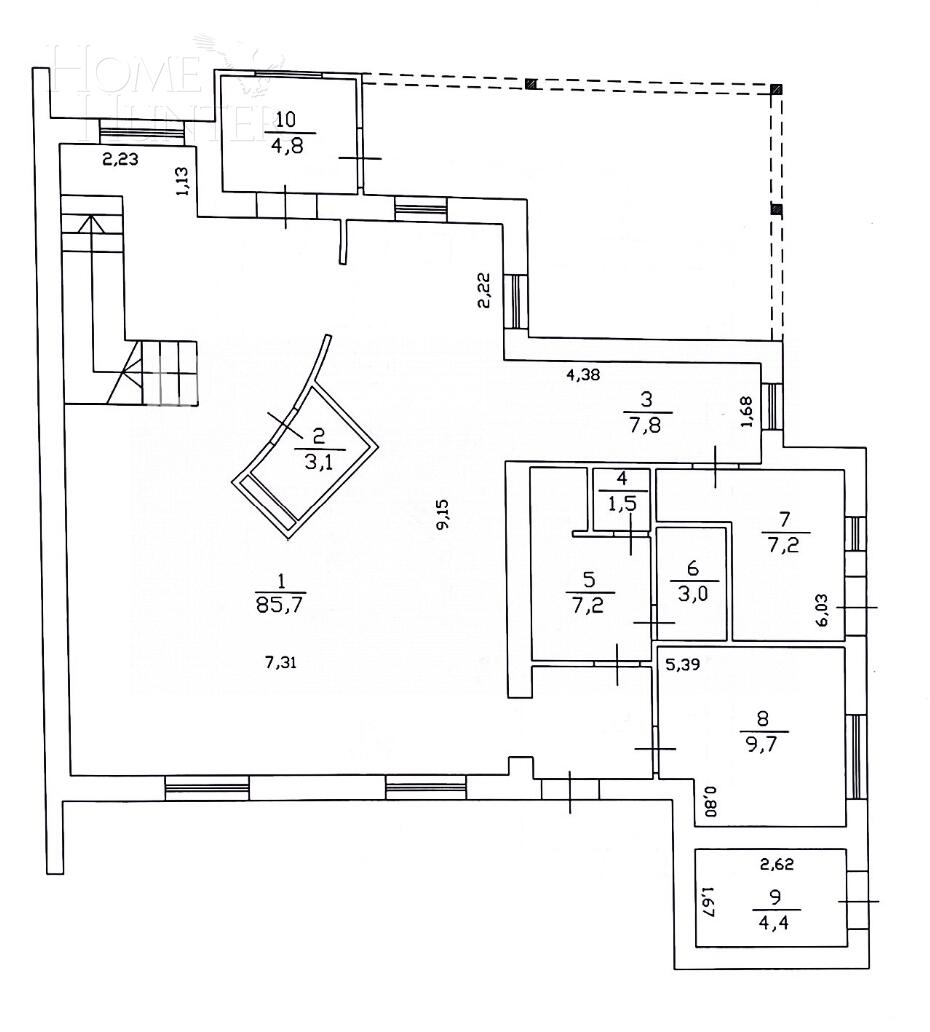 2-этажный таунхаус 209.2 м² с отделкой