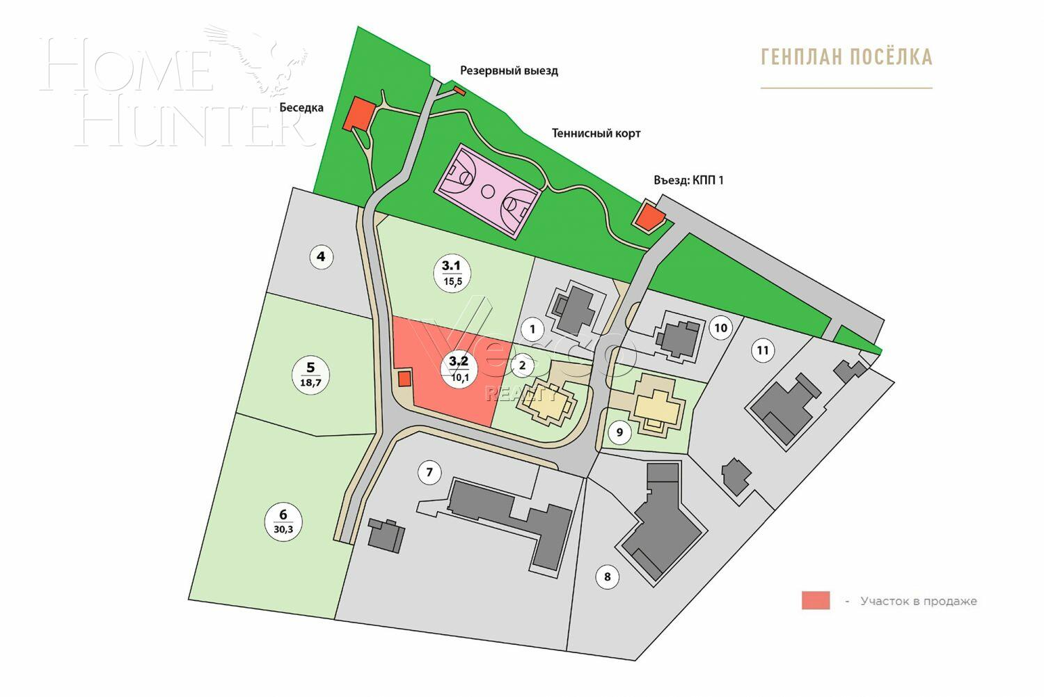 Участок 10.1 сот. в охраняемом поселке