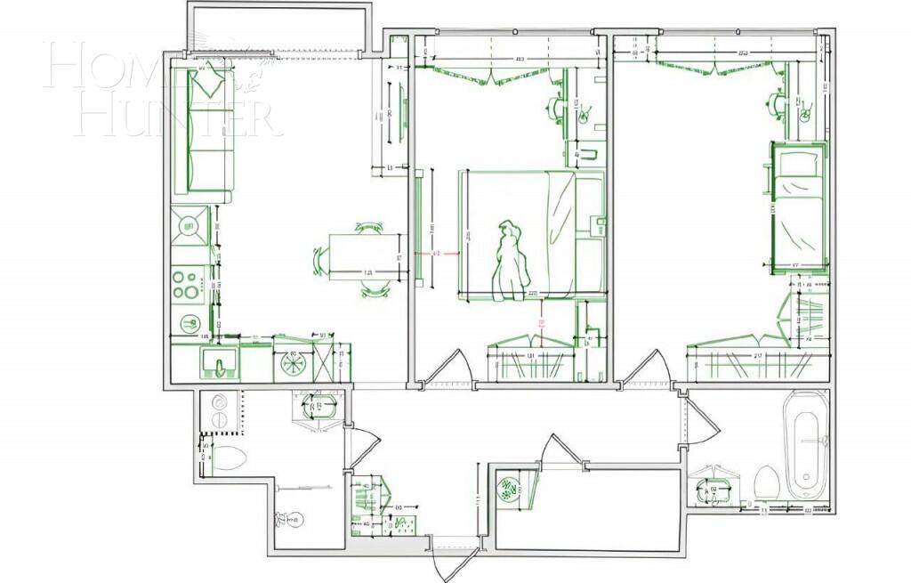 3-КОМН. КВАРТИРА С ОТДЕЛКОЙ 70.4 М² НА 14 ЭТАЖЕ