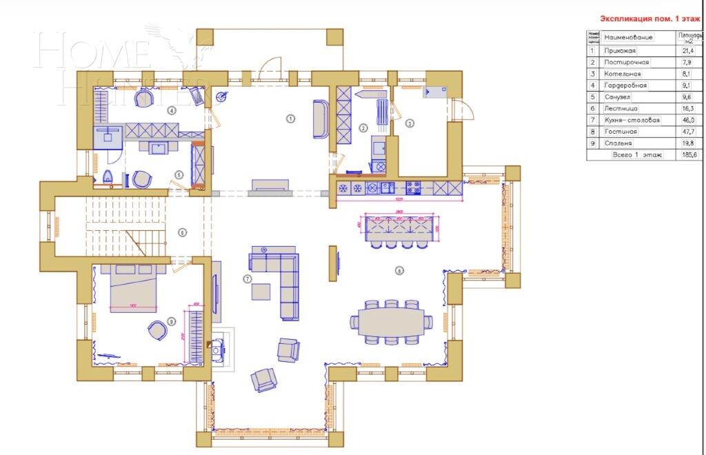 2-этажный коттедж 381 м² без отделки