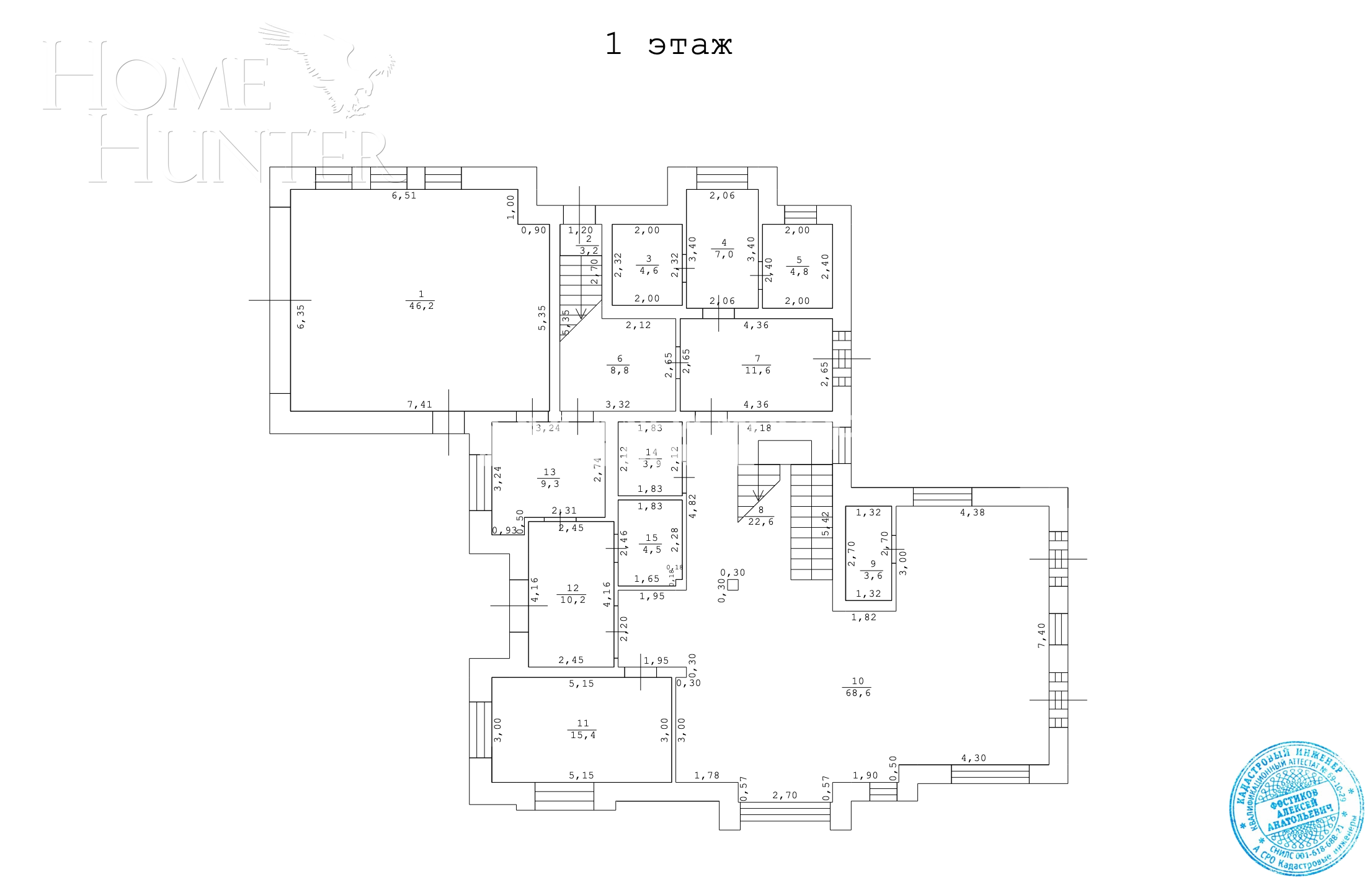 2-этажный коттедж 414 м² с отделкой