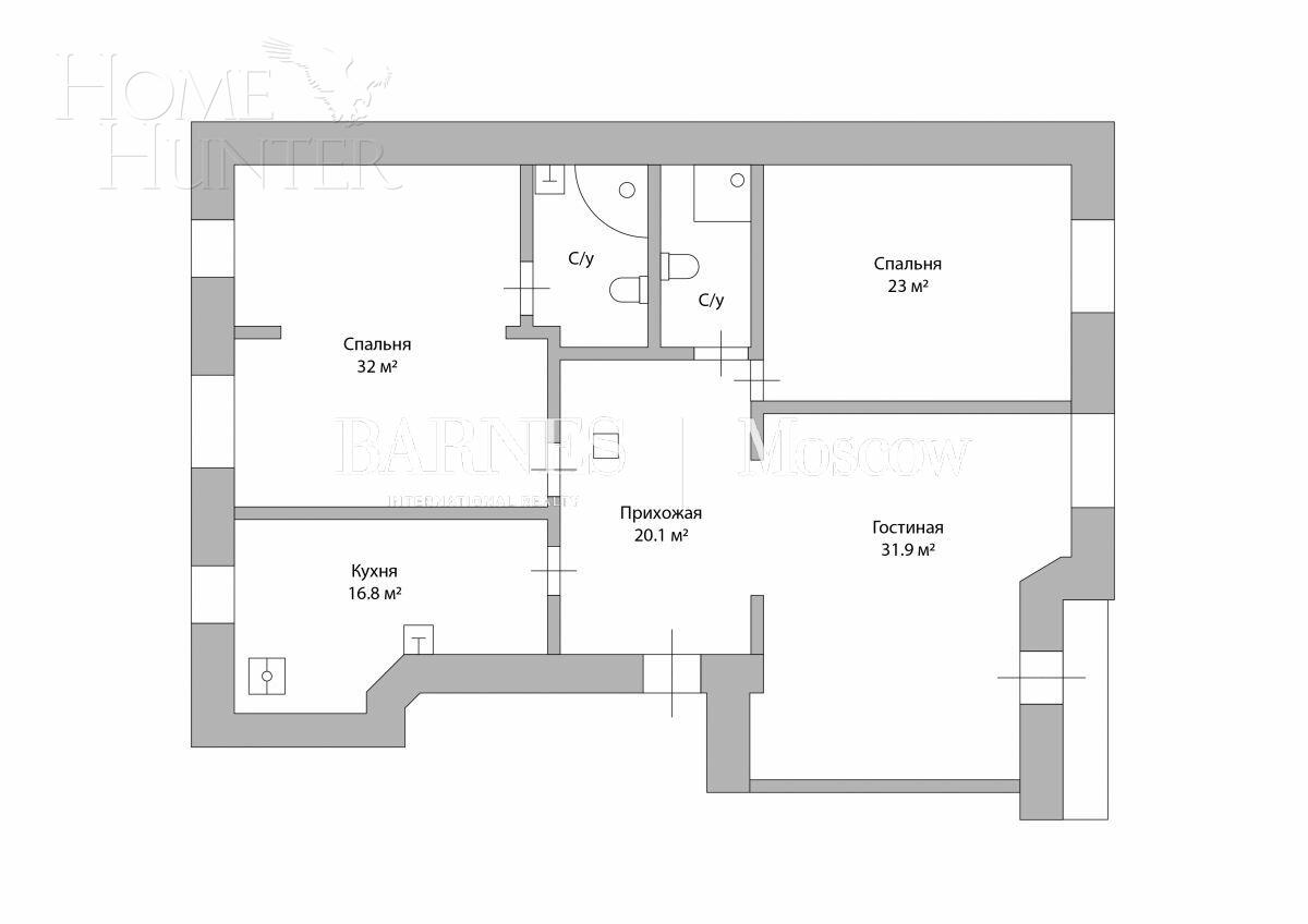 3-КОМН. КВАРТИРА С ОТДЕЛКОЙ 136.5 М² НА 3 ЭТАЖЕ