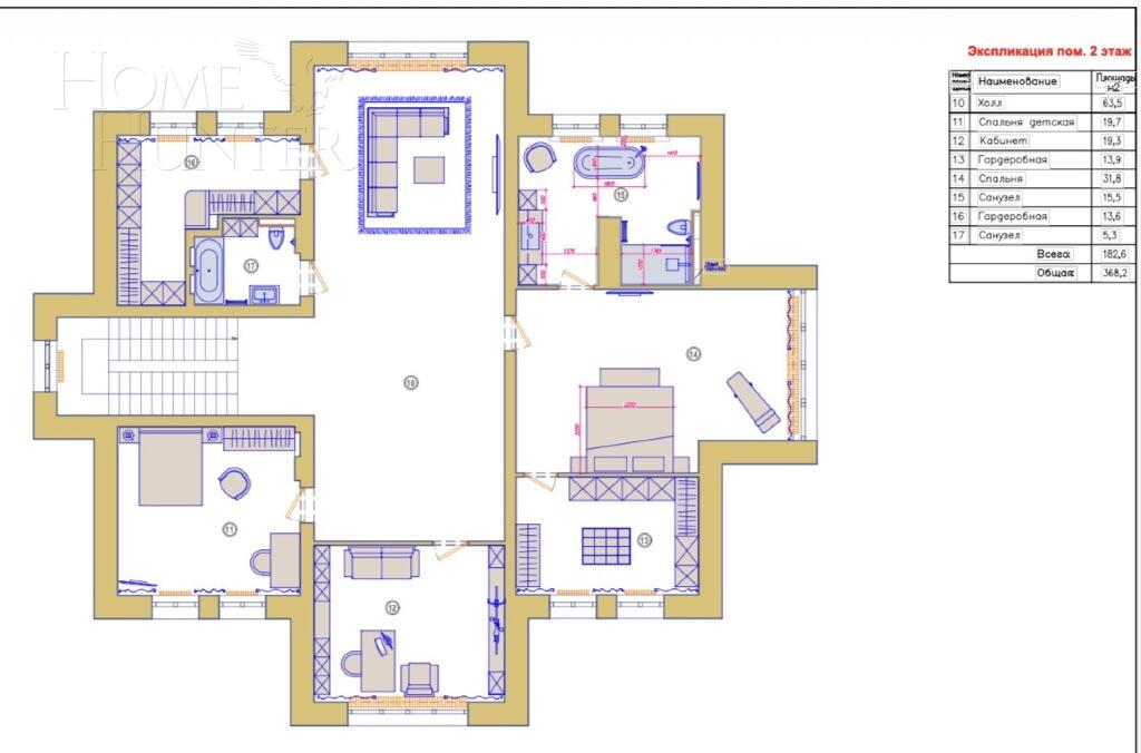 2-этажный коттедж 381 м² без отделки