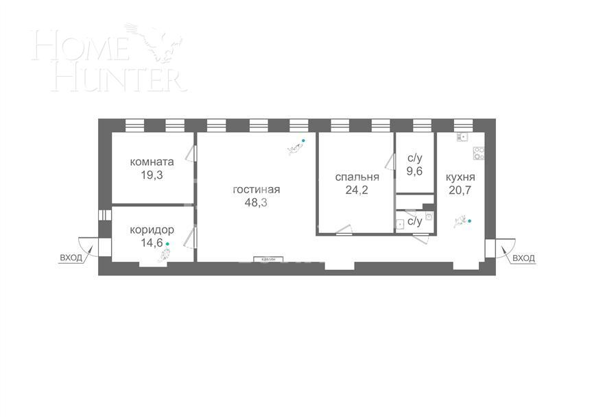 3-КОМН. КВАРТИРА С ОТДЕЛКОЙ 146.8 М² НА 4 ЭТАЖЕ