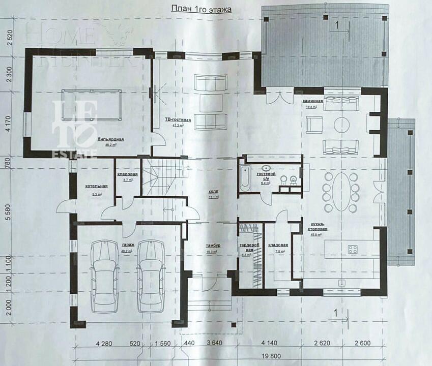 2-этажный коттедж 530 м² с отделкой