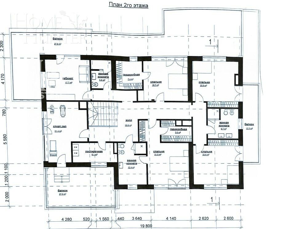 2-этажный коттедж 530 м² с отделкой
