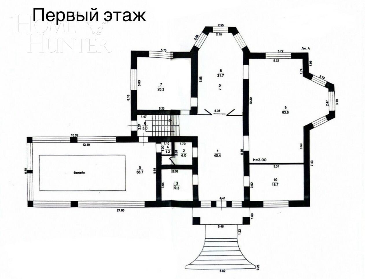 2-этажный коттедж 1 107 м² с отделкой