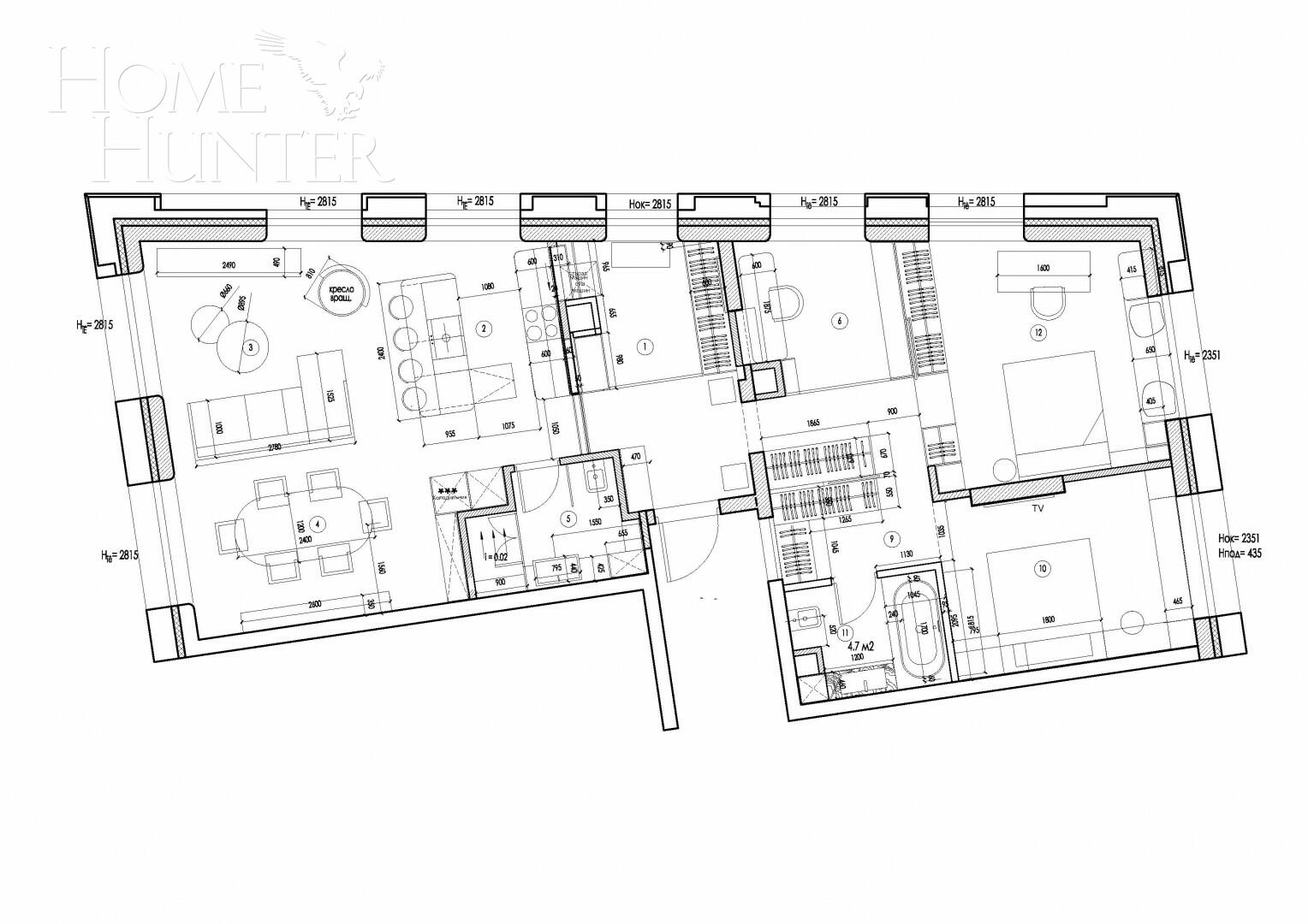 4-КОМН. КВАРТИРА БЕЗ ОТДЕЛКИ 111 М² НА 3 ЭТАЖЕ