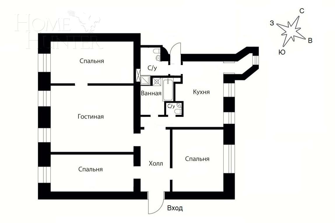 4-КОМН. КВАРТИРА С ОТДЕЛКОЙ 128.7 М² НА 6 ЭТАЖЕ