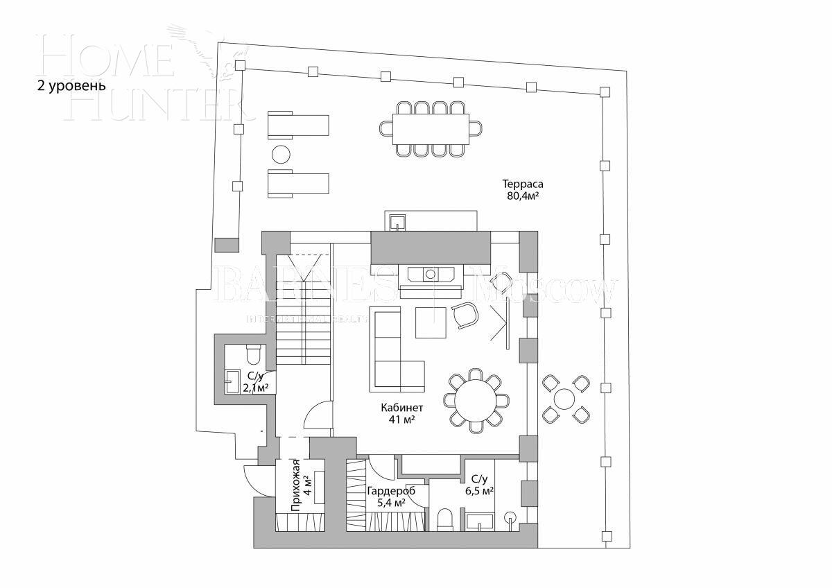 2-УРОВНЕВЫЙ ПЕНТХАУС БЕЗ ОТДЕЛКИ 321.9 М² НА 7 ЭТАЖЕ