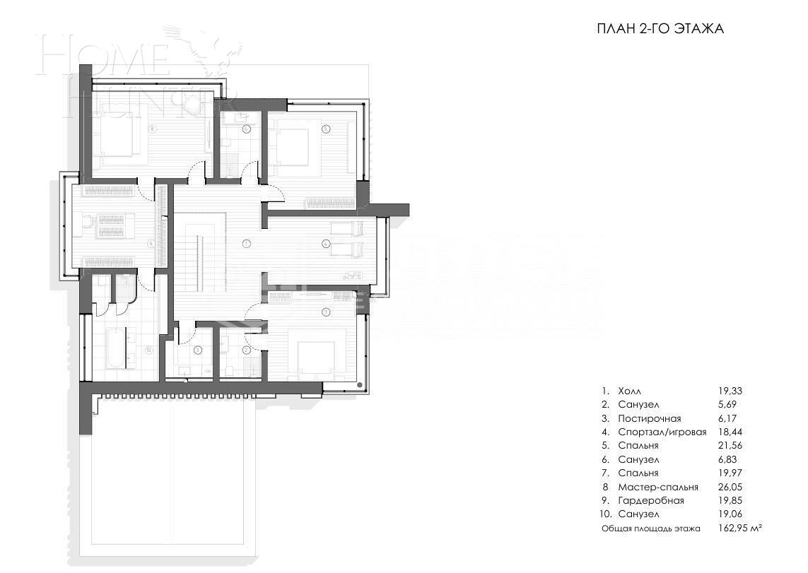 2-этажный коттедж 380 м² с отделкой
