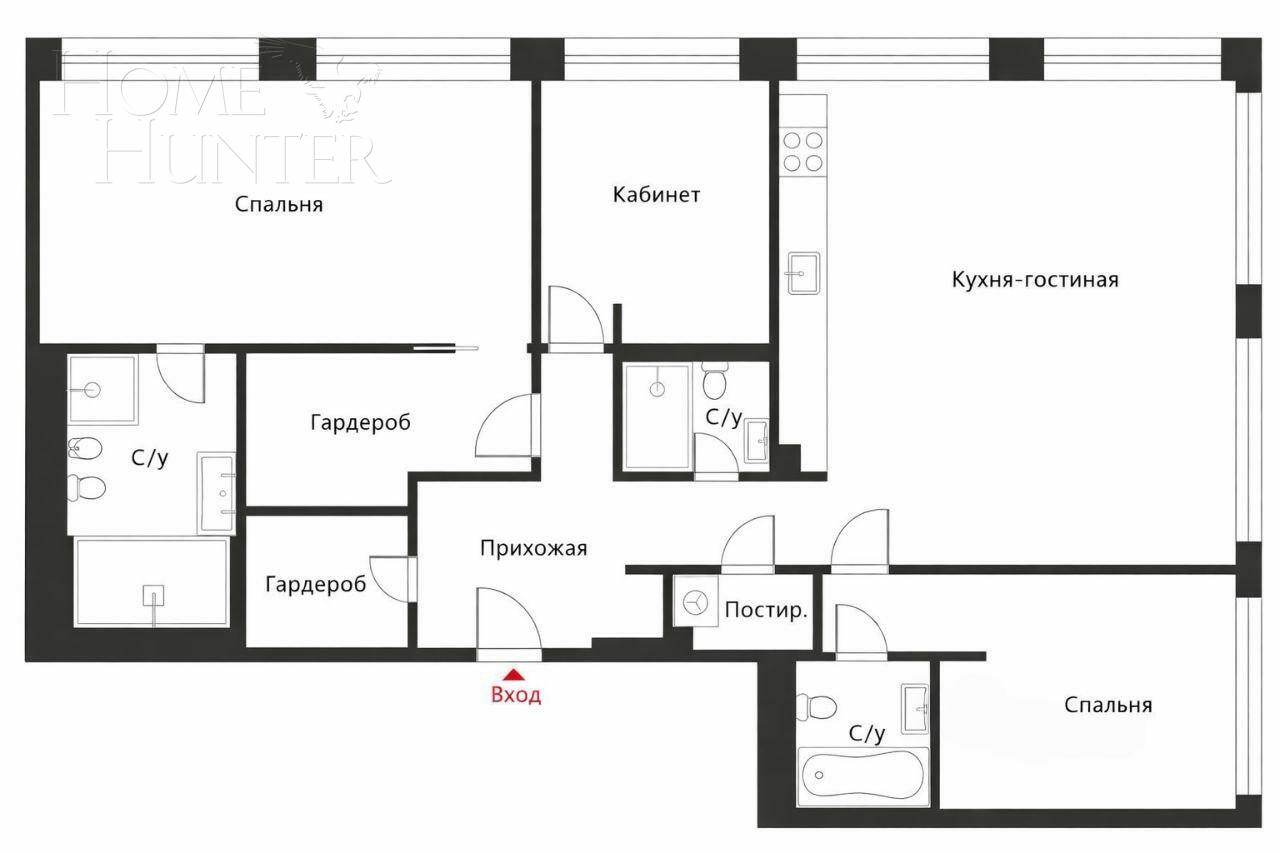 4-КОМН. КВАРТИРА С ОТДЕЛКОЙ 137.9 М² НА 37 ЭТАЖЕ
