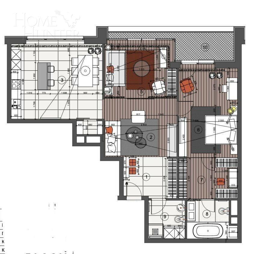 2-КОМН. АПАРТАМЕНТЫ С ОТДЕЛКОЙ 116.27 М² НА 3 ЭТАЖЕ