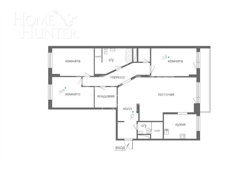 4-КОМН. КВАРТИРА С ОТДЕЛКОЙ 156 М² НА 6 ЭТАЖЕ