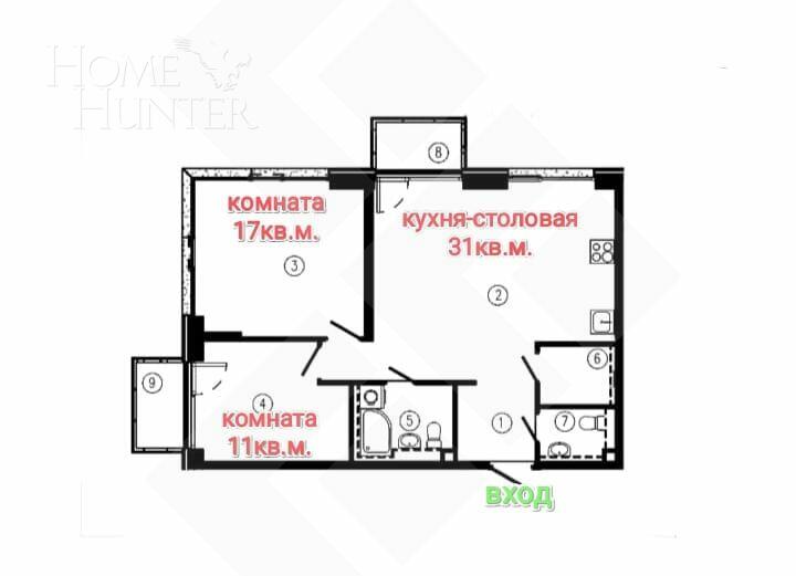 2-КОМН. КВАРТИРА БЕЗ ОТДЕЛКИ 73 М² НА 6 ЭТАЖЕ