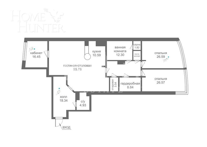 4-КОМН. КВАРТИРА С ОТДЕЛКОЙ 200 М² НА 13 ЭТАЖЕ