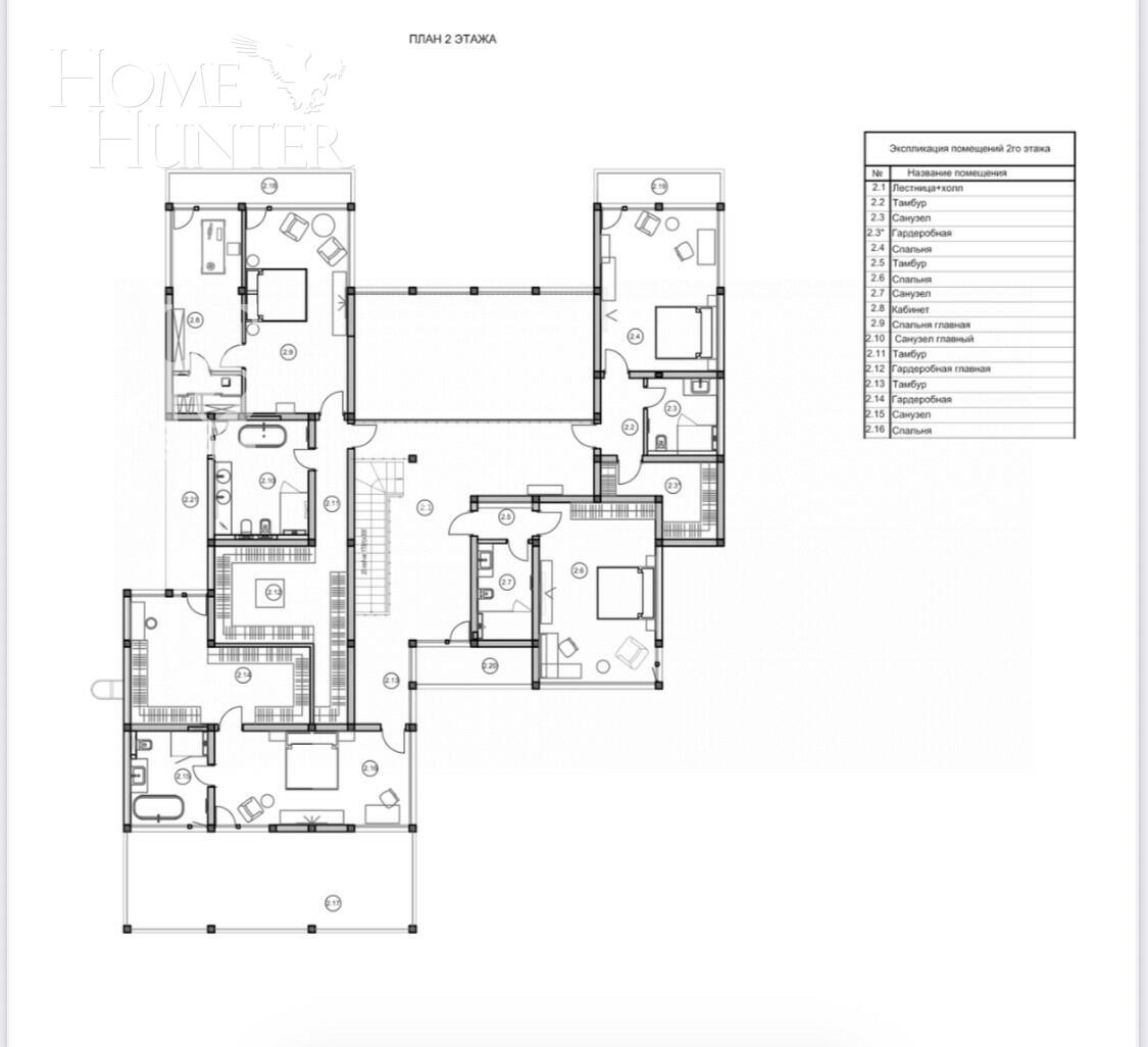 2-этажный коттедж 836 м² с отделкой