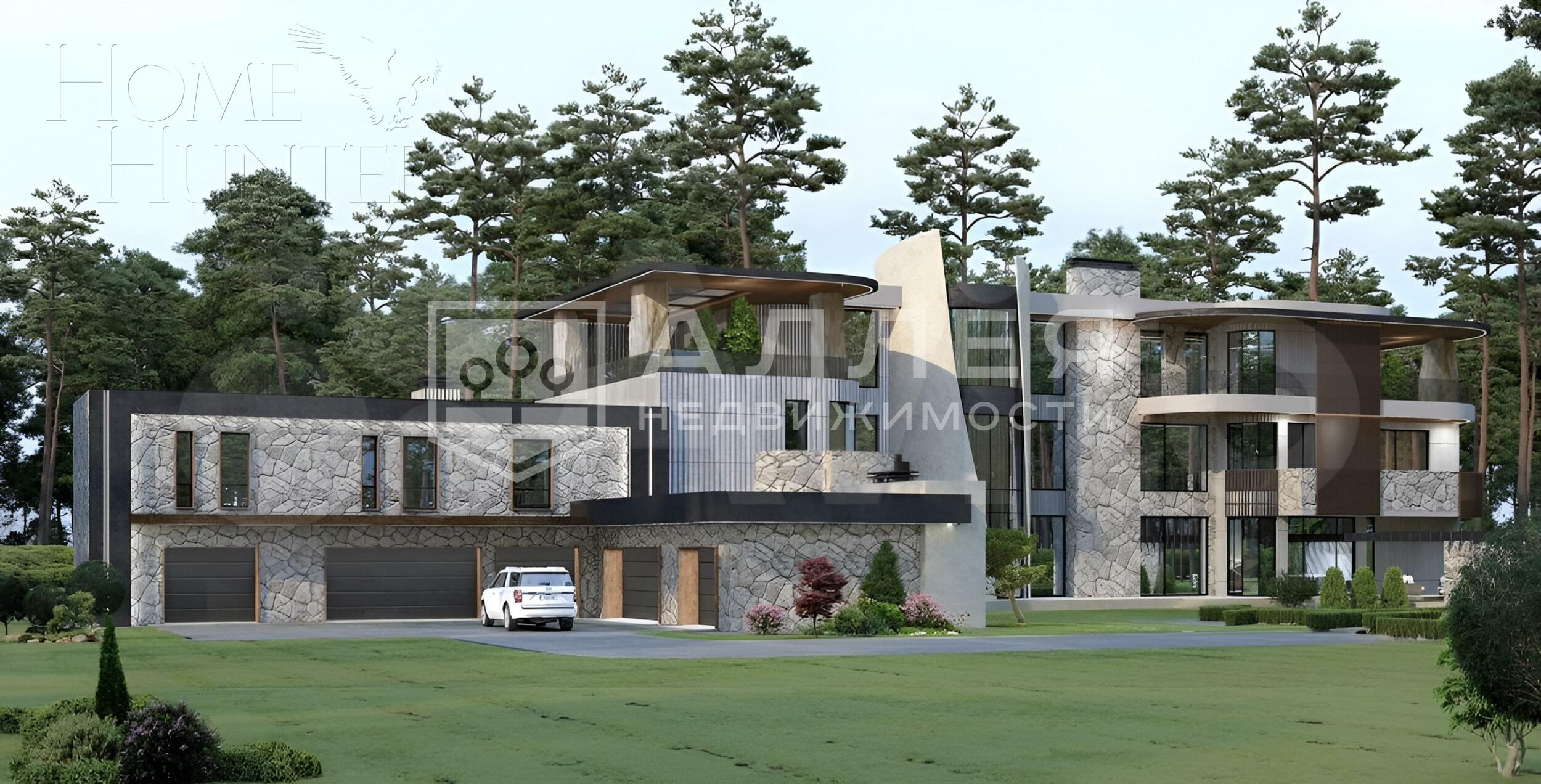 3-этажный коттедж 1 451 м² без отделки