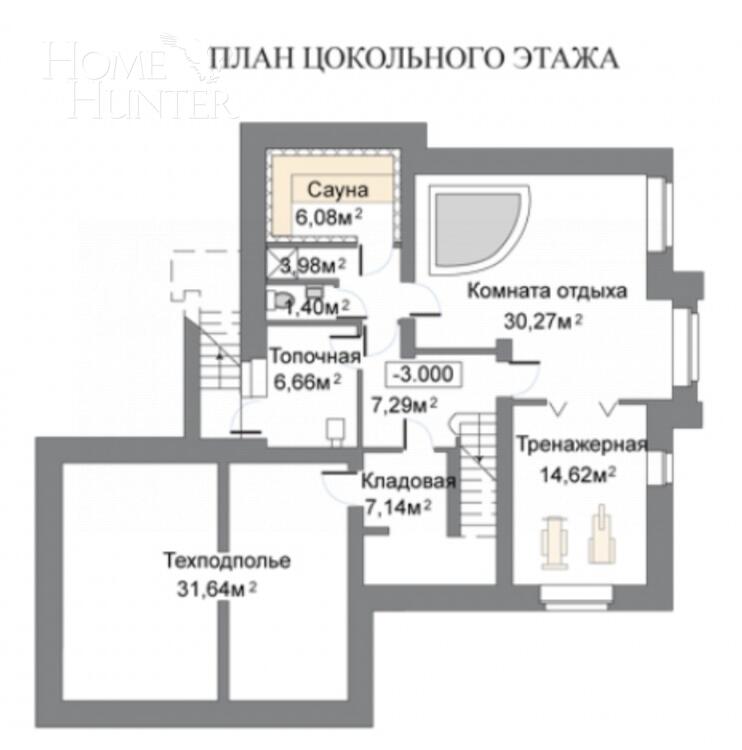 2-этажный коттедж 372 м² с отделкой