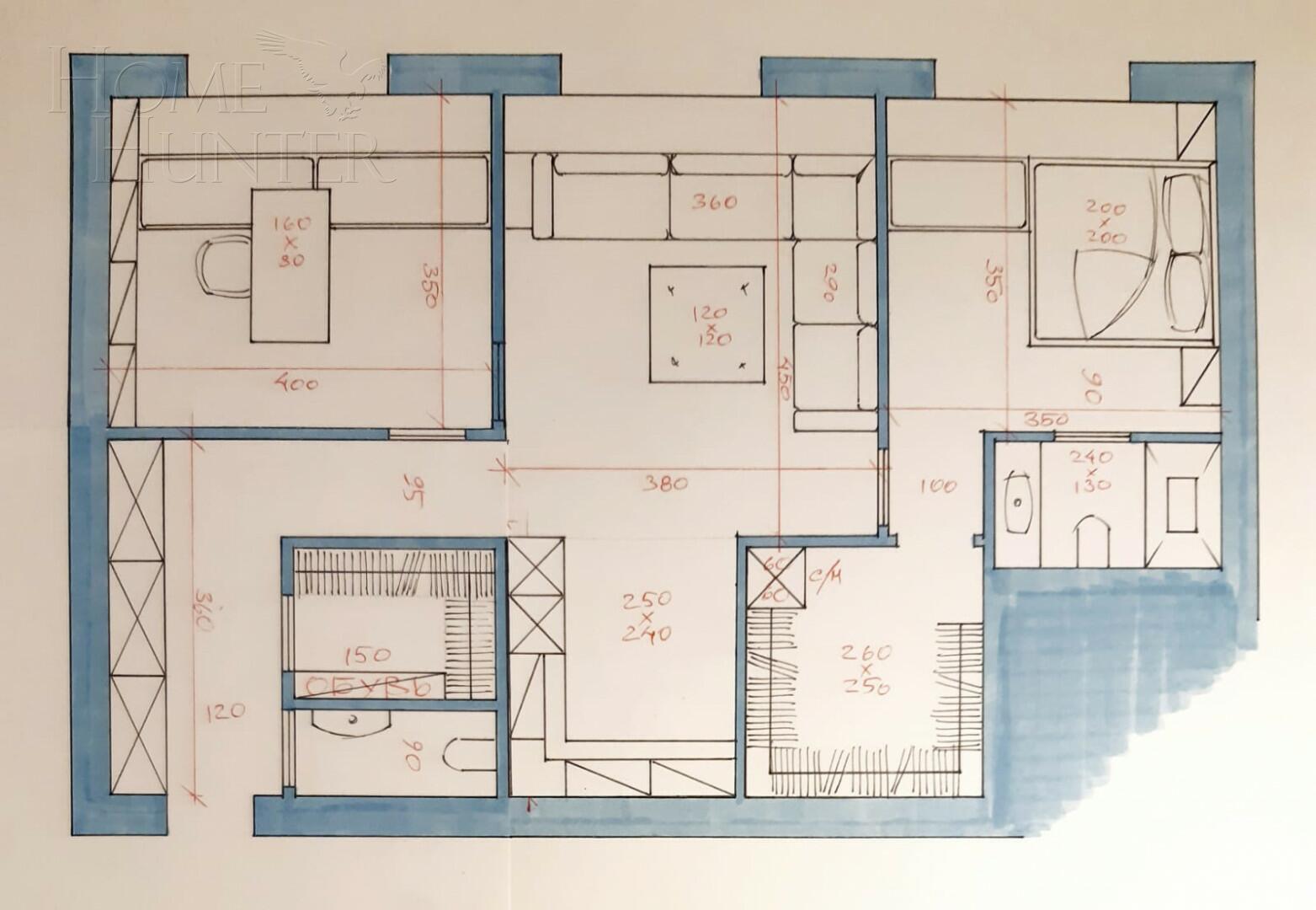 3-КОМН. АПАРТАМЕНТЫ БЕЗ ОТДЕЛКИ 80 М² НА 1 ЭТАЖЕ