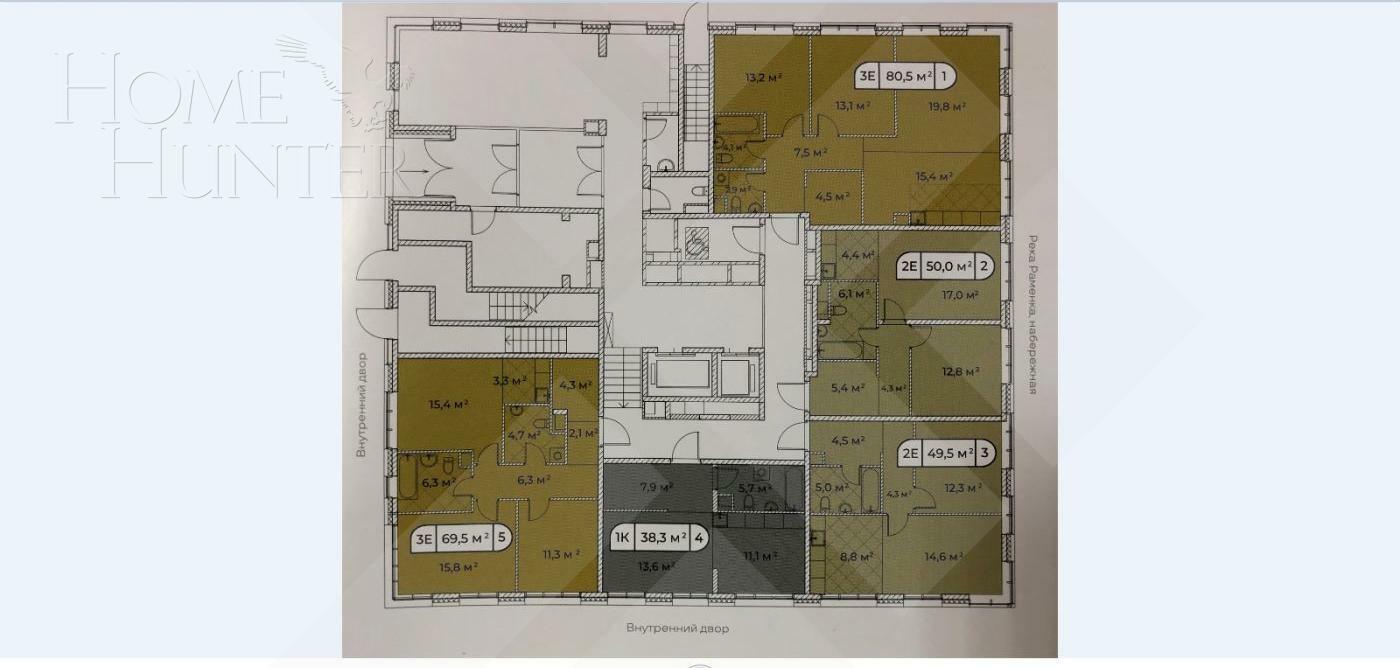 2-КОМН. КВАРТИРА БЕЗ ОТДЕЛКИ 38 М² НА 1 ЭТАЖЕ