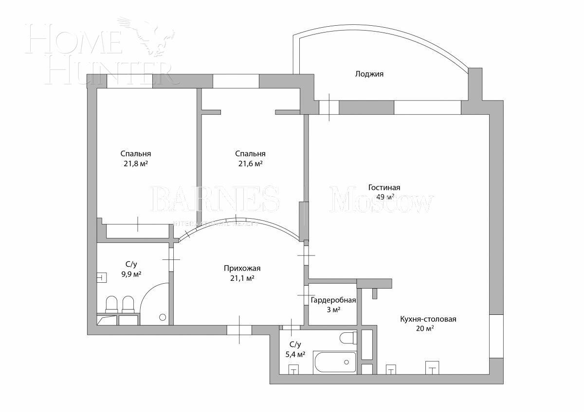 3-КОМН. КВАРТИРА С ОТДЕЛКОЙ 166 М² НА 11 ЭТАЖЕ