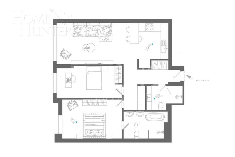3-КОМН. КВАРТИРА С ОТДЕЛКОЙ 69 М² НА 12 ЭТАЖЕ