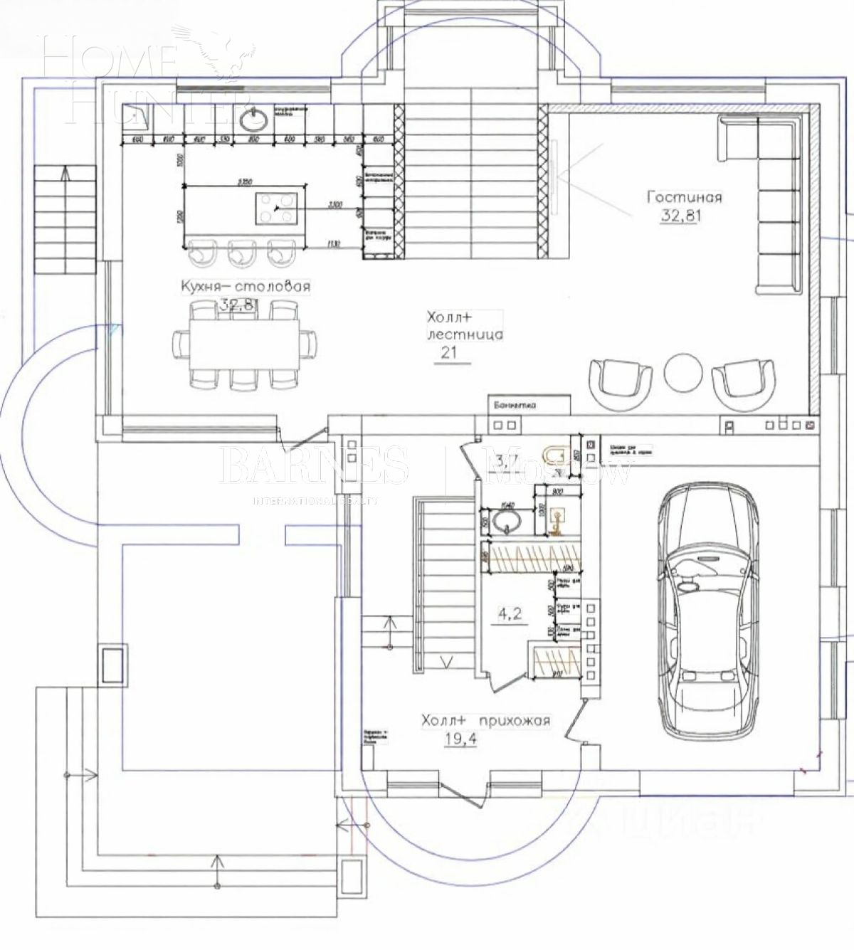 2-этажный коттедж 2 534.2 м² без отделки