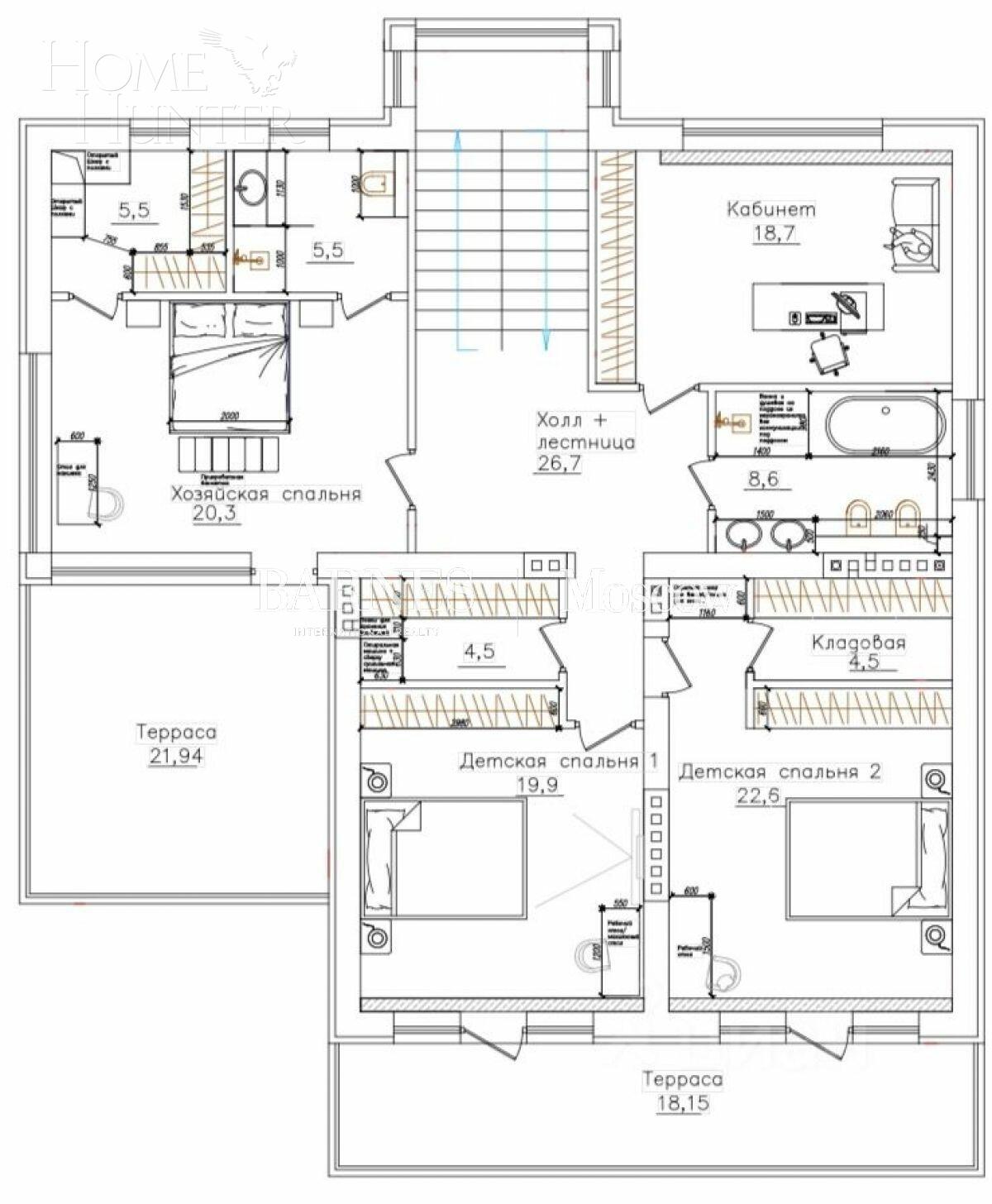 2-этажный коттедж 2 534.2 м² без отделки