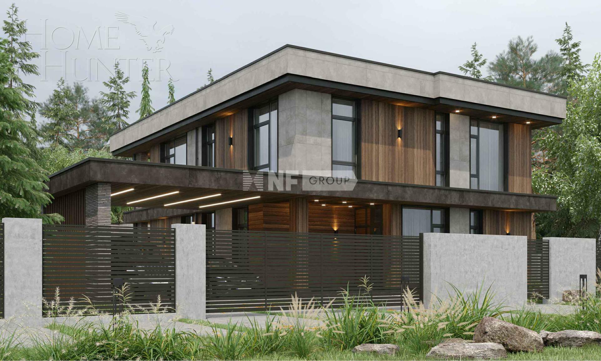 2-этажный коттедж 398.5 м² без отделки