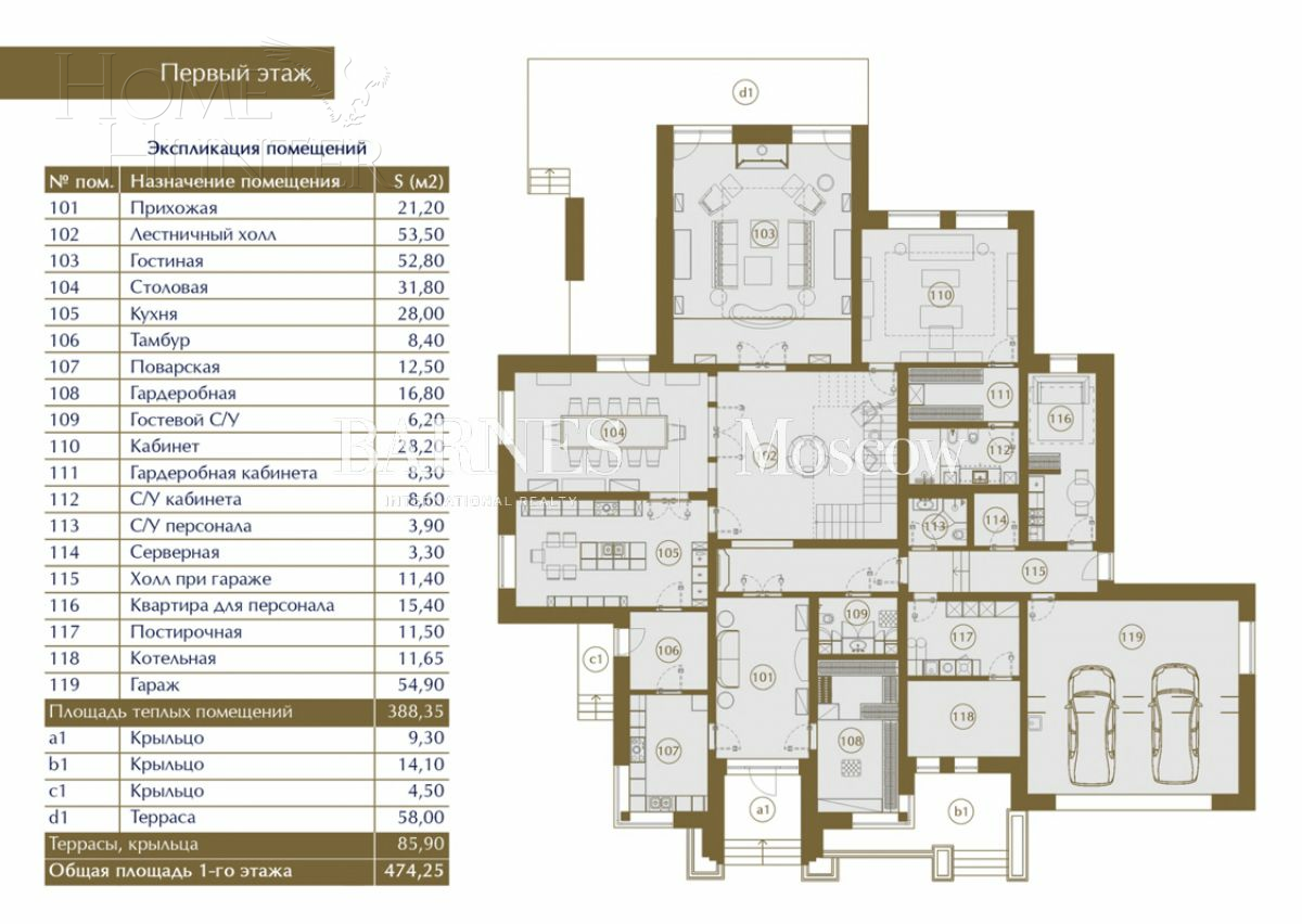2-этажный коттедж 1 015.19 м² с отделкой