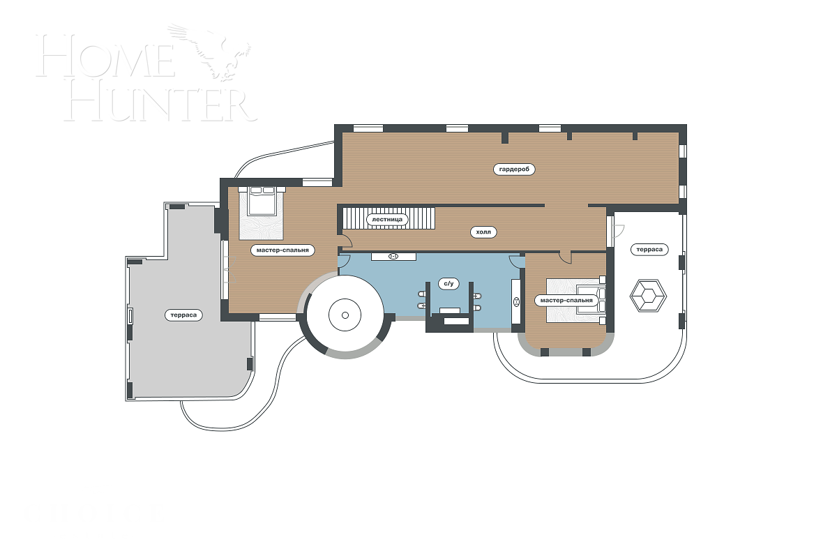 3-этажный коттедж 1 451 м² без отделки