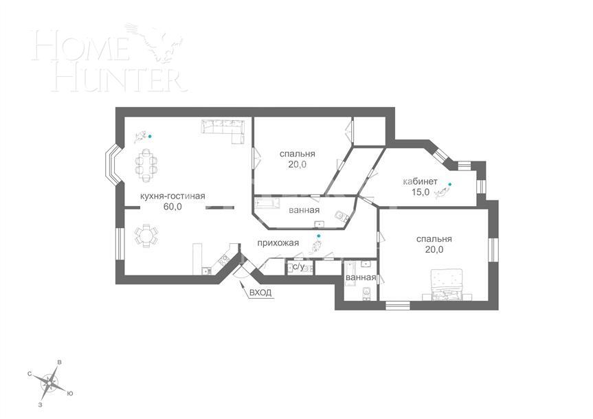 4-КОМН. КВАРТИРА С ОТДЕЛКОЙ 147 М² НА 6 ЭТАЖЕ