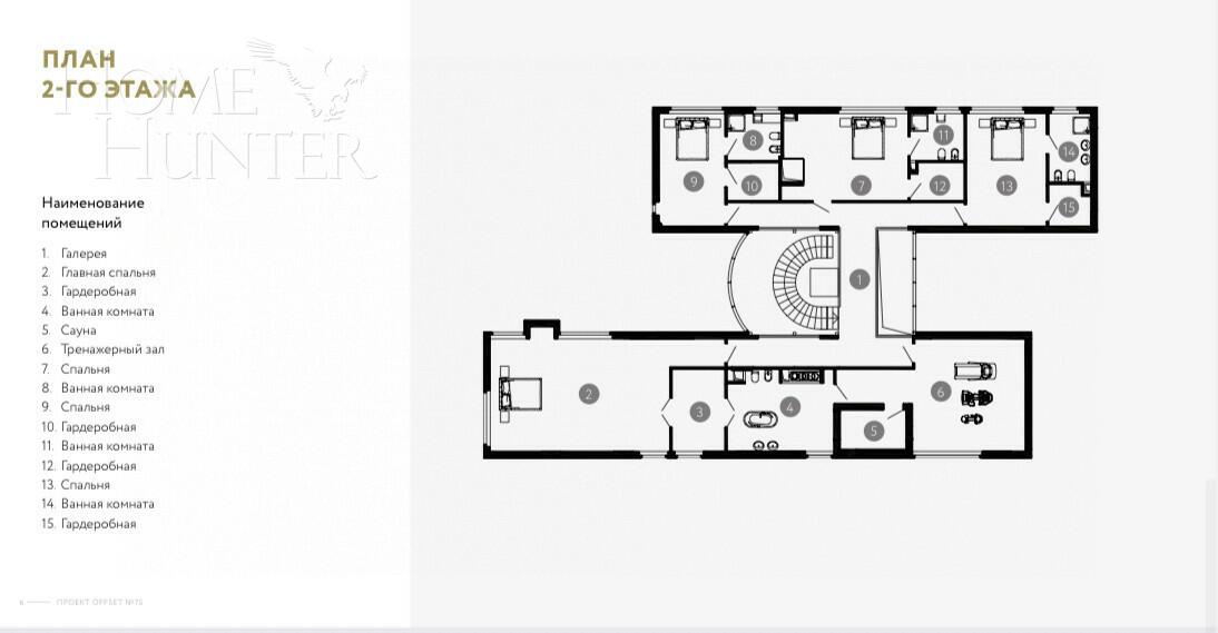 2-этажный коттедж 1 170 м² без отделки