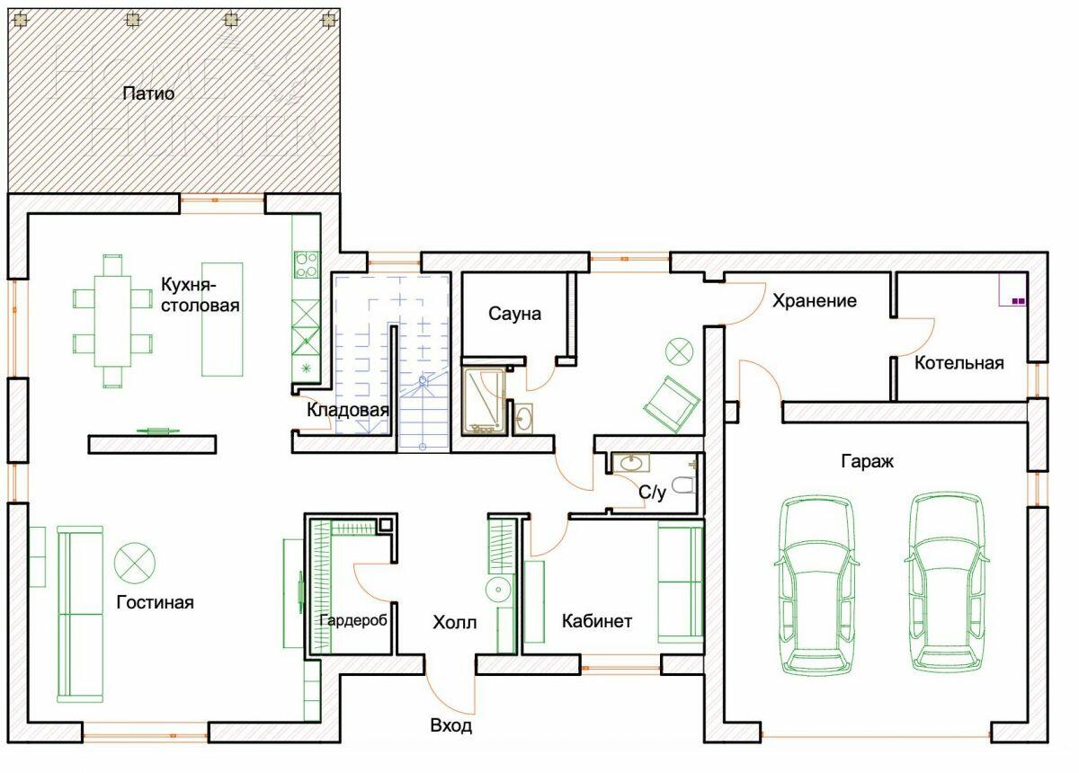 2-этажный коттедж 350 м² с отделкой