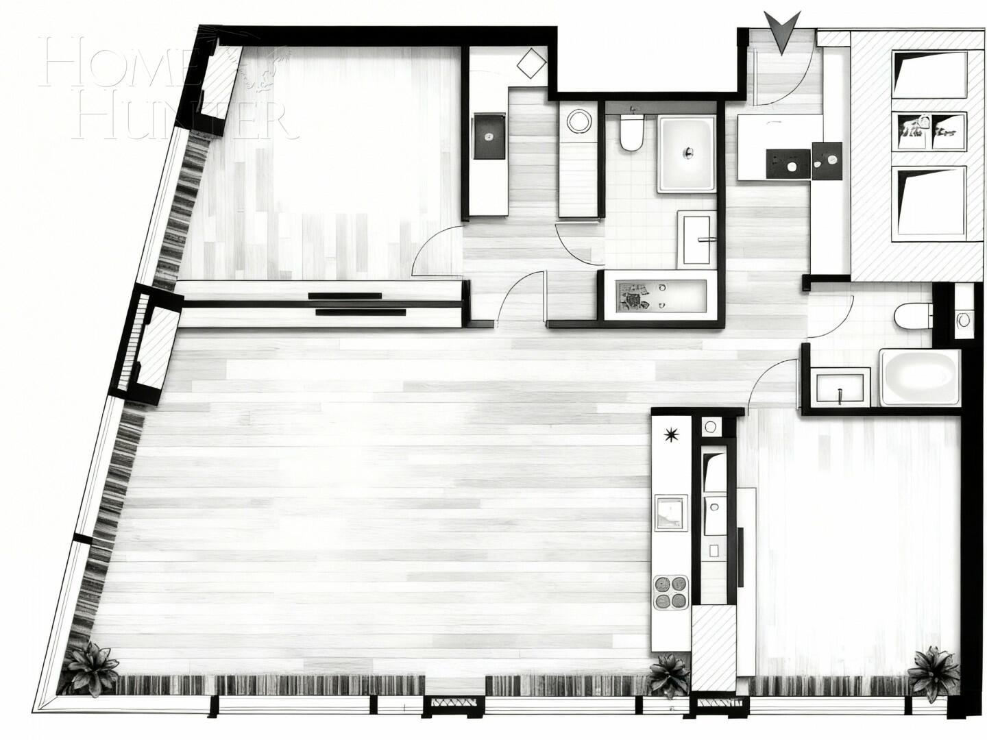 3-КОМН. АПАРТАМЕНТЫ С ОТДЕЛКОЙ 103.9 М² НА 35 ЭТАЖЕ
