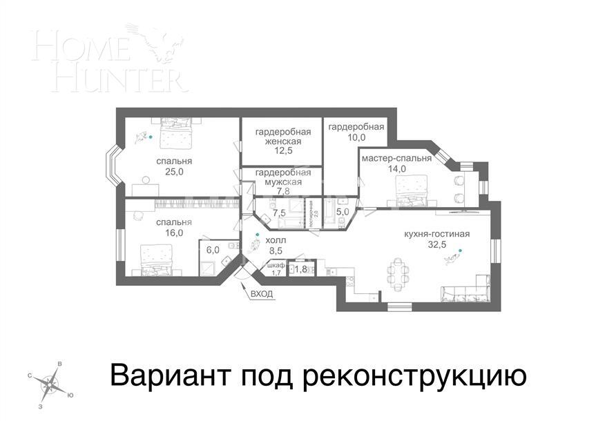 4-КОМН. КВАРТИРА С ОТДЕЛКОЙ 147 М² НА 6 ЭТАЖЕ